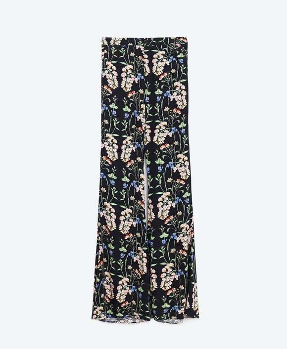 Zara Pants - Zara Woman Floral Print Wide Leg Viscose Pants Size XS